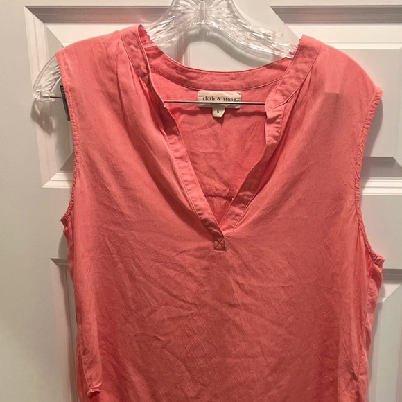 3/$19 Cloth & Stone coral pink sleeveless tunic tank top - Picture 6 of 14